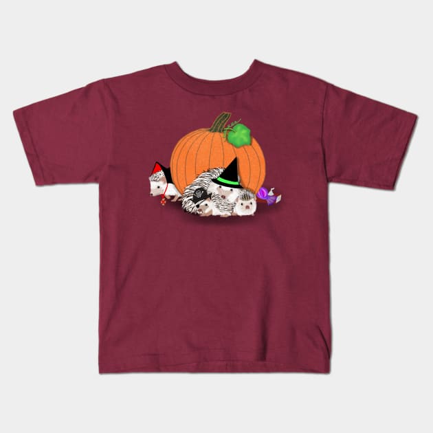 Halloween Hegies Kids T-Shirt by KataMartArt